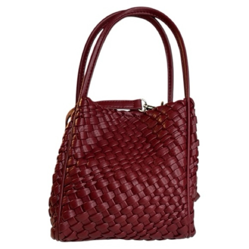 Anthropologie Hollace Woven Mini Tote Mauve Red NWOT - Picture 13 of 16